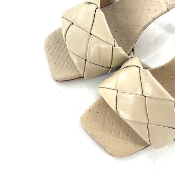 Vince Camuto Brelanie Braided Strap Heel 7 Cream NWOT Sandals Woven Square Toe - Picture 5 of 7